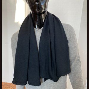 Large Black Rectangular Jersey Knit Blanket Scarf in Excellent Condition